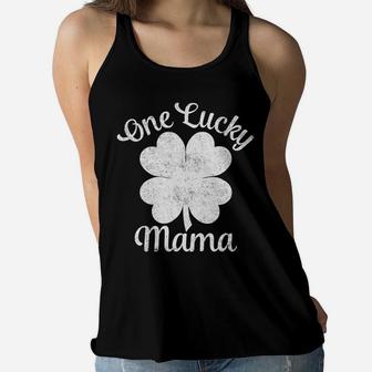 One Lucky Mama St Patricks Day For Women Moms Ladies Flowy Tank - Seseable