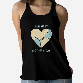 Our 1st Mother Day Mother Lover Earth Mother Ladies Flowy Tank - Seseable