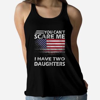 Patriotic Two Daughters Gifts Funny Mom And Dad 2 Daughter Ladies Flowy Tank - Seseable