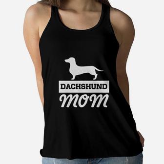 Pekas Dachshund Mom Mom For Women Dog Mom Ladies Flowy Tank - Seseable