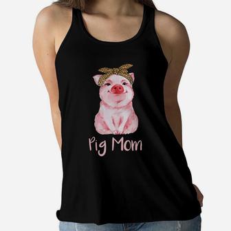 Pig Mom Ladies Flowy Tank - Seseable