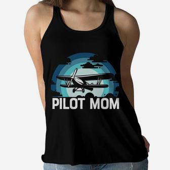 Pilot Mom Cool Pilot Job Gift For Mother Women Flowy Tank - Seseable