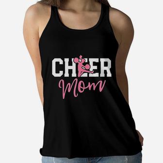 Pink Cheerleader Mom Cheer Mom Gifts Mama Mother Ladies Flowy Tank - Seseable
