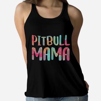 Pitbull Mama Mothers Day Gift Ladies Flowy Tank - Seseable