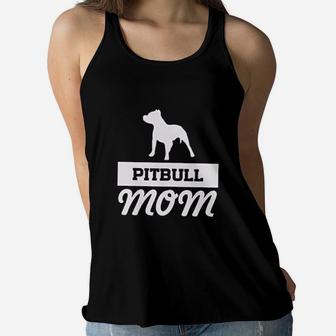 Pitbull Mom Off Shoulder Dog Mom Flowy Top Cute Mom Gifts Ladies Flowy Tank - Seseable
