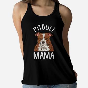 Pitbull Mom Pitbull Mama Ladies Flowy Tank - Seseable
