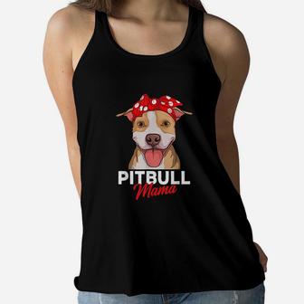 Pittie Mama Pitbull Dog Mom Ladies Flowy Tank - Seseable