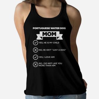 Portuguese Water Dog Mom Checklist Funny Ladies Flowy Tank - Seseable