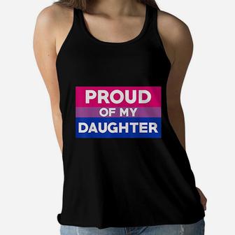 Pride Proud Of My Daughter Mom And Dad Ladies Flowy Tank - Seseable