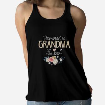 Promoted To Grandma Est 2022 Mothers Day New Grandma Mimi Ladies Flowy Tank - Seseable