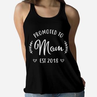 Promoted To Mom Est 2022 New Mom To Be Mothers Day Ladies Flowy Tank - Seseable