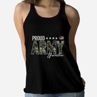Proud Army Grandma For Grandmothers Of Soldiers Ladies Flowy Tank - Seseable