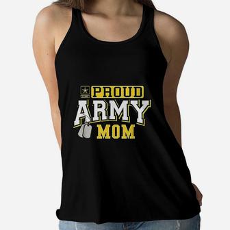 Proud Army Mom Military Ladies Flowy Tank - Seseable