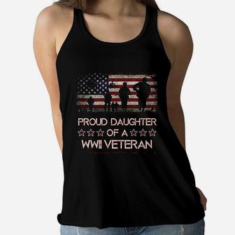 Proud Daughter Of A Wwii Veteran Ladies Flowy Tank - Seseable