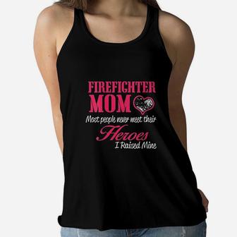 Proud Firefighter Mom Ladies Flowy Tank - Seseable