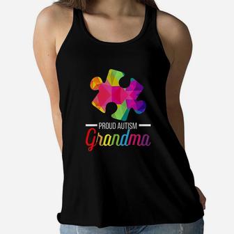 Proud Grandma Support Grandmother Ladies Flowy Tank - Seseable