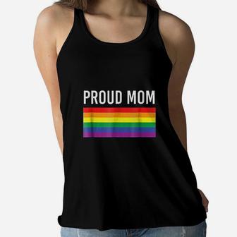 Proud Mom Gay Pride Lgbtq Mother Parent Ladies Flowy Tank - Seseable