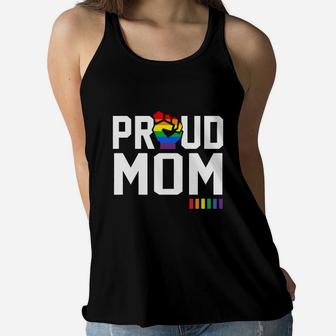 Proud Mom Gay Pride Month Lgbtq Shirt Ladies Flowy Tank - Seseable