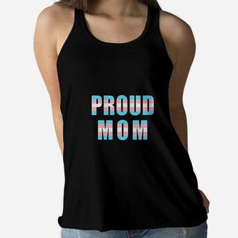 Proud Mom Trans Pride Flag Transgender Equality Mother Ladies Flowy Tank - Seseable
