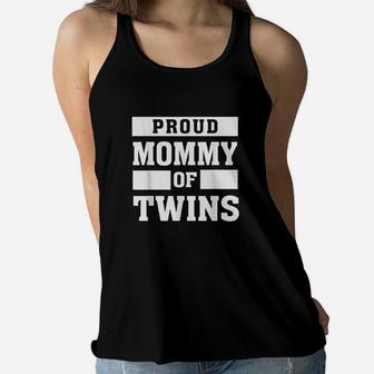 Proud Mommy Of Twins Proud Twin Mother Mom Parent Ladies Flowy Tank - Seseable