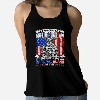 Proud Mother-in-law Of National Guard Soldier Army Mom Gift Ladies Flowy Tank - Seseable
