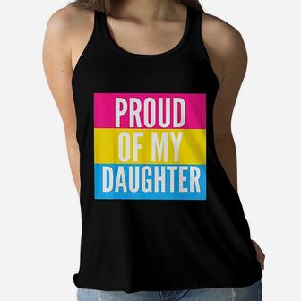 Proud Of My Daughter Proud Mom Or Dad Ladies Flowy Tank - Seseable