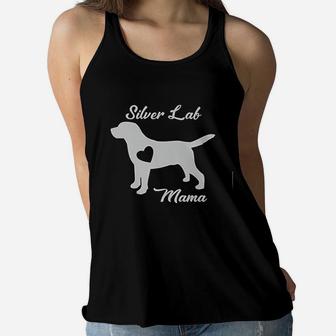 Proud Silver Lab Mama Mom Labrador Retriever Gifts Ladies Flowy Tank - Seseable