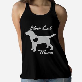 Proud Silver Lab Mama Mom Labrador Retriever Ladies Flowy Tank - Seseable
