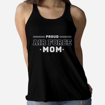 Proud Us Air Force Mom Military Pride Ladies Flowy Tank - Seseable