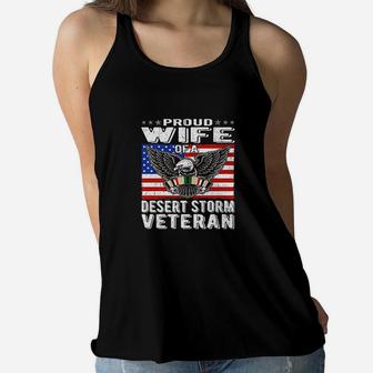 Proud Wife Of Desert Storm Veteran Ladies Flowy Tank - Seseable