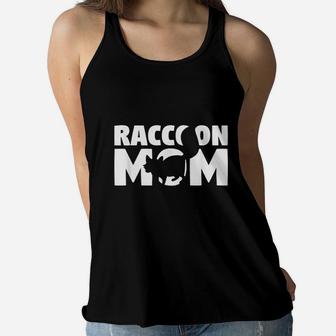 Raccoon Mom Raccoon Lover Gift For Mother Animal Ladies Flowy Tank - Seseable