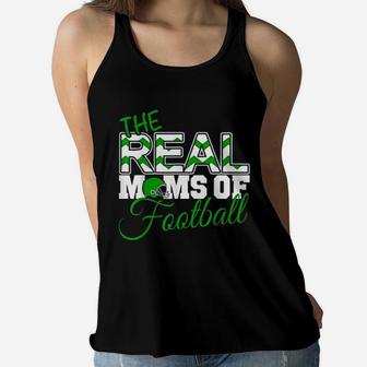 Real Moms Of Football Green Football Mom For Mothers Day Ladies Flowy Tank - Seseable