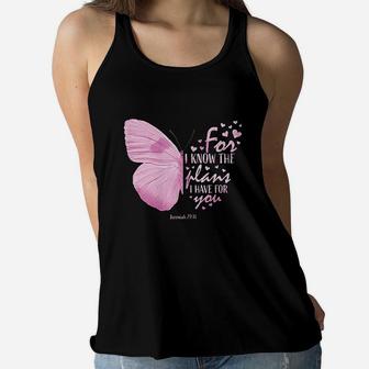 Religious Gifts Mom Christian Verse Butterfly Ladies Flowy Tank - Seseable