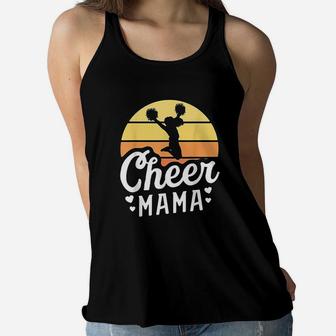 Retro Cheer Mama Cheerleader Mom Gifts Cheer Mom Ladies Flowy Tank - Seseable