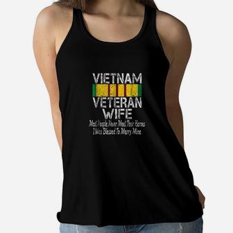 Retro Vietnam Veteran Wife Ladies Flowy Tank - Seseable