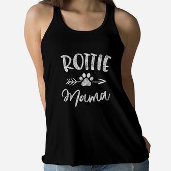 Rottie Mama Gifts Rottweiler Lover Owner Gifts Dog Mom Ladies Flowy Tank - Seseable