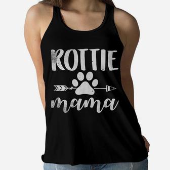 Rottie Mama Rottweiler Lover Owner Gifts Dog Mom Ladies Flowy Tank - Seseable