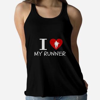 Running Run Runner Track Marathon Funny Cheer Mom Ladies Flowy Tank - Seseable
