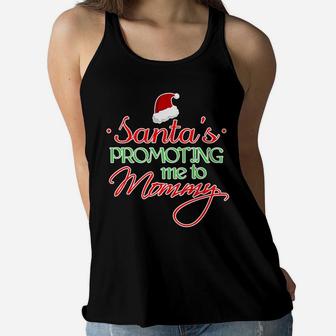 Santas Promoting Me To Mommy Mom Mother Ladies Flowy Tank - Seseable