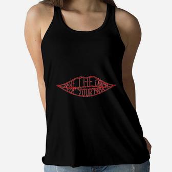 Save The Drama For Your Mama Funny Red Lips 90s Retro Ladies Flowy Tank - Seseable