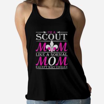 Scout Mom Cub Outdoors Boy Troop Leader Scouting Women Gift Ladies Flowy Tank - Seseable