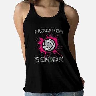 Senior Mom Class Of 2022 Mothers Day Volleyball Ladies Flowy Tank - Seseable