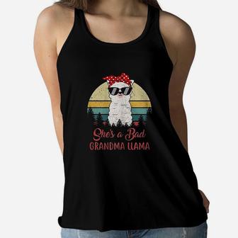 She Is A Bad Grandma Llama Cute Mothers Day Gifts Ladies Flowy Tank - Seseable