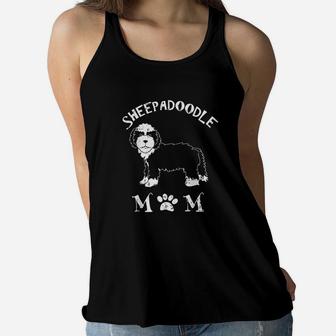 Sheepadoodle Mom Puppy Cute Pet Animal Dog Lover Gift Ladies Flowy Tank - Seseable