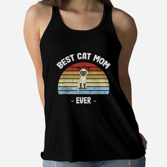 Siamese Cat Mom Gift Siamese Cat Ladies Flowy Tank - Seseable