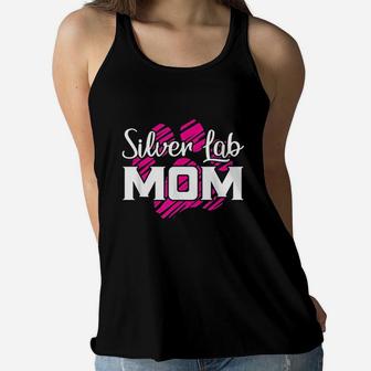 Silver Lab Mama Gift For Fur Mom Dog Lover Ladies Flowy Tank - Seseable
