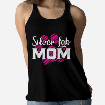 Silver Lab Mama Ladies Flowy Tank - Seseable