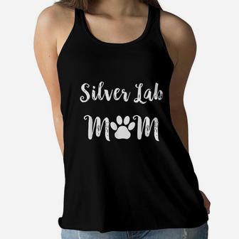 Silver Lab Mom Dog Lover Ladies Flowy Tank - Seseable