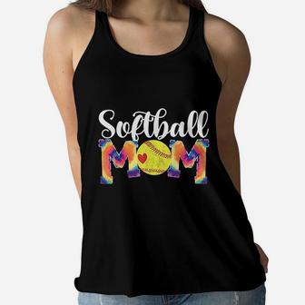 Softball Mom Mothers Day Ladies Flowy Tank - Seseable