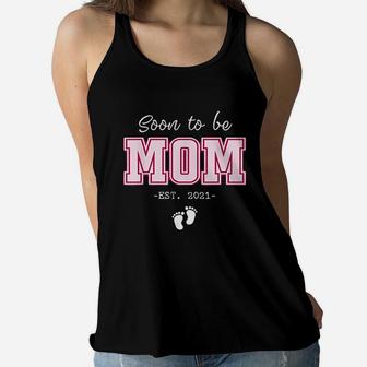 Soon To Be Mom Est 2021 Expecting Mother Gifts For New Mum Ladies Flowy Tank - Seseable